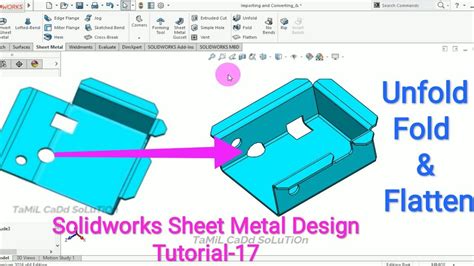 solidworks sheet metal unfold|solidworks unbend sheet metal.